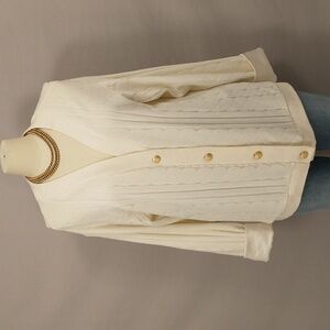 Escada Velour Cardigan Soft Layer Cream Ivory szM runs Lg Made in Italy Quality